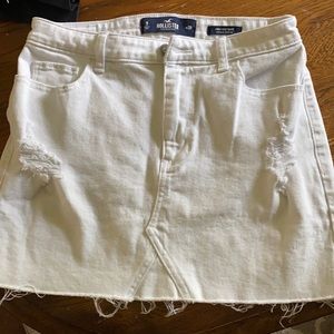 hollister white jean skirt